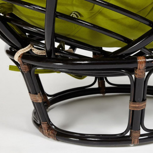 Кресло "PAPASAN"  23/01 W /с подушкой/, Antique brown (античный черно-коричневый), флок Олива, 23