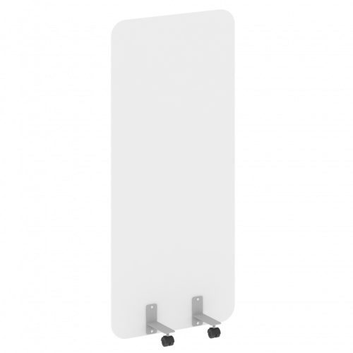 R-line Перегородка на металлических опорах, на роликах DP.R-80-180 Белый бриллиант/Серый металл 800*18*1800