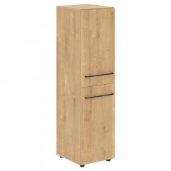 Шкаф колонка с 2-мя глухими малыми дверьми LMC 40.4 Дуб Бофорд 400х430х1517 LOFTIS