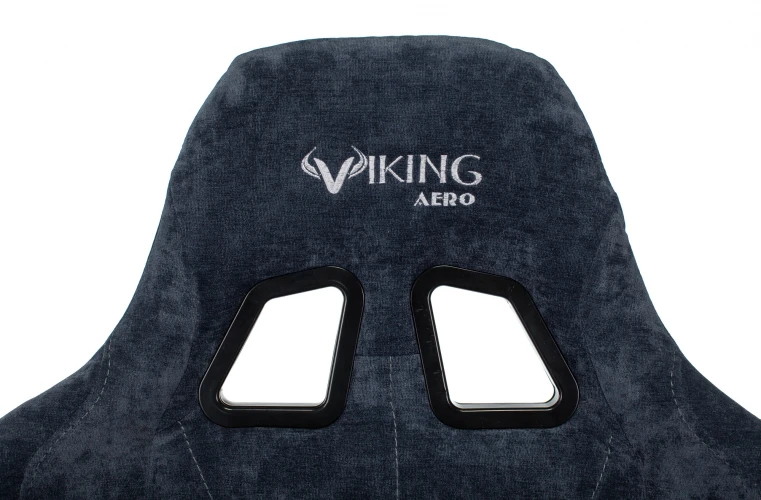 Кресло игровое Zombie VIKING KNIGHT Fabric синий Light-27 с подголов. крестов. металл