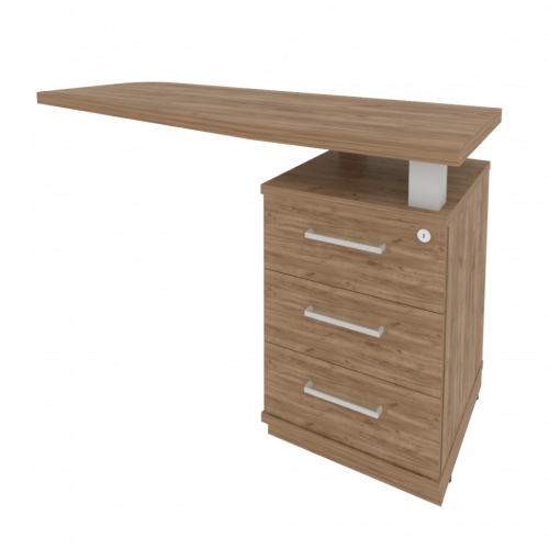 First Тумба приставная с топом правая KTP-2 (R) Дуб табак 1300*500*765