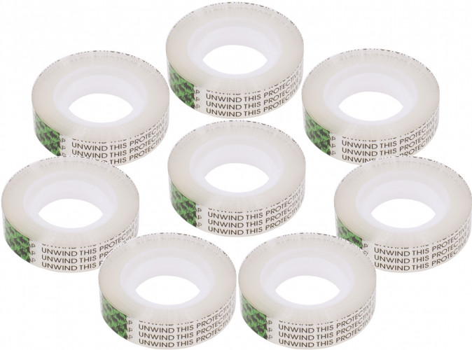 Клейкая лента двухсторонняя Silwerhof прозрачная шир.12мм дл.12.7м полипропилен спайка (упак.:8шт)