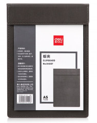 Папка-планшет Deli 64507GREY A5 кожа искуственная серый с магн.крышкой