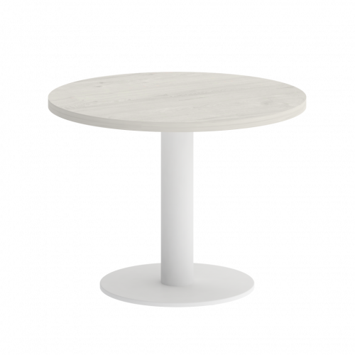 Home Office Стол журнальный круглый VR.SP-5-60.1G Дуб наварра/Белый металл 600*600*450