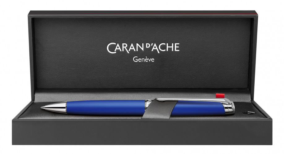 Ручка шариков. Carandache Leman Klein Blue (4789.648) M черн. черн. подар.кор.