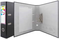 Папка-регистратор Silwerhof A4 75мм ПВХ/бумага черный без. окант. сборная (упак.:2шт)