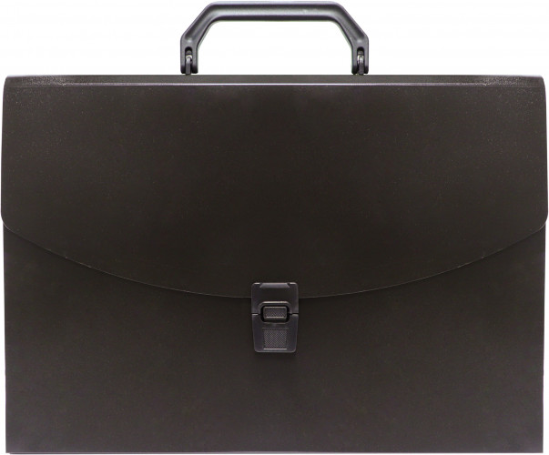 Портфель Бюрократ -BPP13BLCK 13 отдел. A4 пластик 0.7мм черный