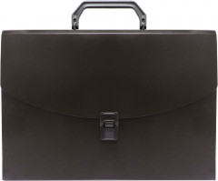 Портфель Бюрократ -BPP13BLCK 13 отдел. A4 пластик 0.7мм черный