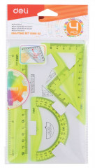 Набор для чертежей Deli EG00602 корпус ассорти в компл.:линейка 15см/прямоуг.2шт