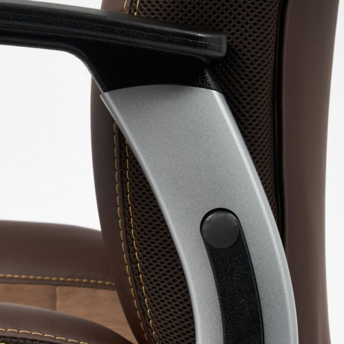 Кресло INTER, кож/зам/флок/ткань, коричневый, 36-36/6/TW-24