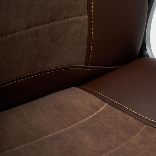 Кресло INTER, кож/зам/флок/ткань, коричневый, 36-36/6/TW-24