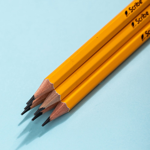 Карандаш ч/г Deli EC003-HB Scribe HB шестигран. тополь желтый карт.кор. (12шт) ластик
