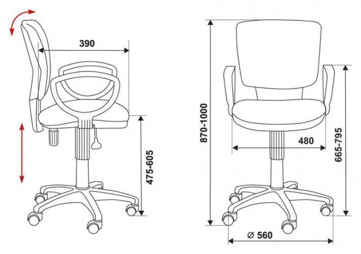 Кресло Бюрократ Ch-626AXSN черный 10-11 крестов. пластик