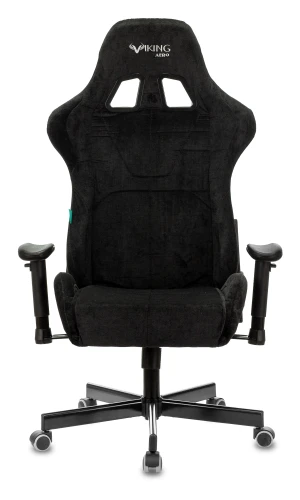 Кресло игровое Zombie VIKING KNIGHT Fabric черный Light-20 с подголов. крестов. металл