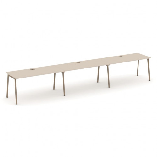 Estetica Рабочая станция на 3 места ES.RS-3.4-LP Капучино/Латте металл 4740*730*750