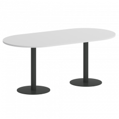 Home Office Стол овальный VR.SP-5-180.1 Белый/Антрацит металл 1800*900*750