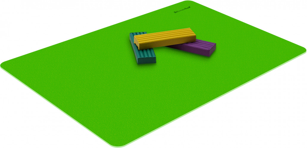 Доска для лепки Silwerhof 957009 Neon прямоугольная A4 пластик 1мм зеленый