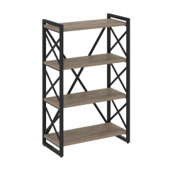 Loft Стеллаж на регулируемых опорах-4 полки VR.L-MST.O-4.8 Тиквуд тёмный/Чёрный металл 800*400*1280