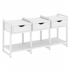 Loft Тумба на регулируемых опорах наборная. Вариант №4 VR.L-TN-4.O Белый бриллиант/Белый металл 1440*460*719