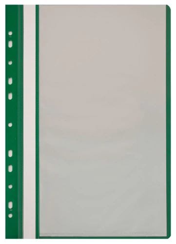 Папка-скоросшиватель Бюрократ -PS10GRN A4 10 вкладышей боков.перф. пластик зеленый 0.12/0.16