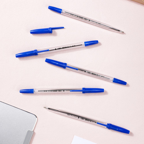 Ручка шариков. Deli P1-Classic EQ6-BL прозрачный d=0.7мм син. черн.