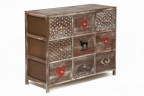 Комод с 9 ящиками Secret De Maison CHRISTMAS 9 ( mod. HX16-007NS ), paulownia, мдф, 80х33х85см, brown antique/ash christmas