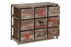Комод с 9 ящиками Secret De Maison CHRISTMAS 9 ( mod. HX16-007NS ), paulownia, мдф, 80х33х85см, brown antique/ash christmas