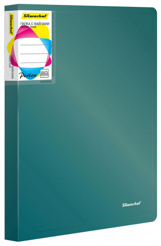 Папка с 80 прозр.вклад. Silwerhof Perlen 292981-75 A4 1мм карман зеленый металлик