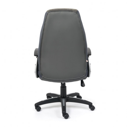 Кресло INTER, кож/зам/флок/ткань, серый/металлик, C-36/29/TW-12