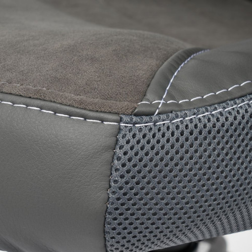 Кресло INTER, кож/зам/флок/ткань, серый/металлик, C-36/29/TW-12