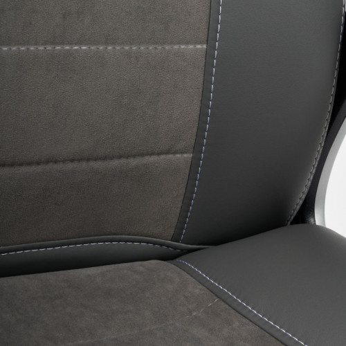 Кресло INTER, кож/зам/флок/ткань, серый/металлик, C-36/29/TW-12