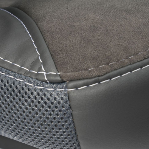 Кресло INTER, кож/зам/флок/ткань, серый/металлик, C-36/29/TW-12