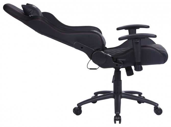 Кресло игровое Cactus с RGB-подсветкой черный/красный эко.кожа с подголов. крестов. сталь