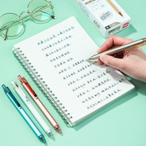 Ручка гелев. автоматическая Deli A521 ассорти d=0.5мм черн. черн. линия 0.35мм