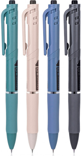 Ручка гелев. автоматическая Deli S01-A-BK ассорти черн. черн. линия 0.5мм резин. манжета