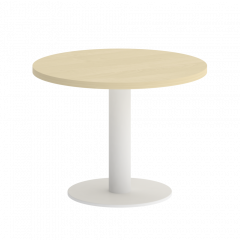 Home Office Стол журнальный круглый VR.SP-5-60.1G Клён/Белый металл 600*600*450