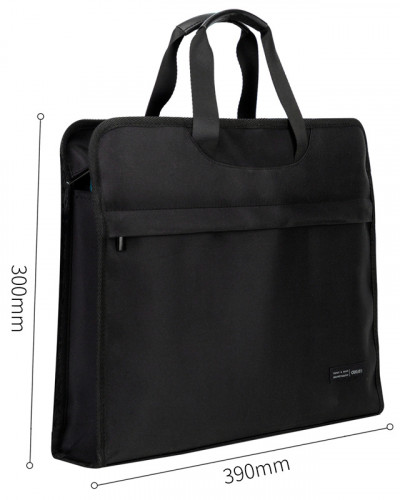 Папка-портфель Deli 63754BLACK 2 отдел. A4 текстиль черный