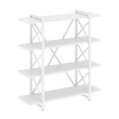 Loft Стеллаж на регулируемых опорах-4 полки VR.L-MST.O-4.8V Белый бриллиант/Белый металл 1200*400*1280