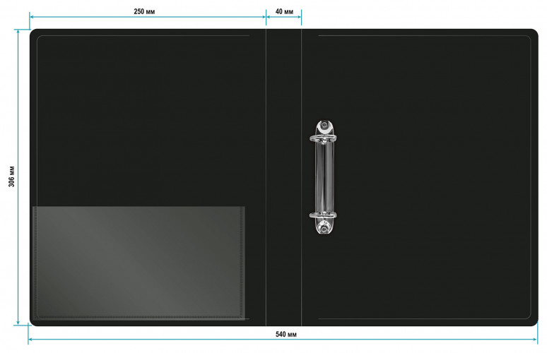 Папка на 2-х кольцах Silwerhof Perlen 271957-73 A4 1мм кор.38мм внутр. с вставкой сиреневый металлик