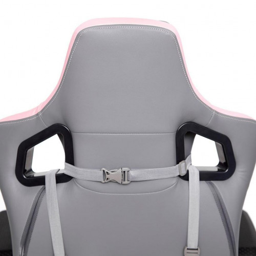 Кресло iPinky, кож/зам, серый/розовый