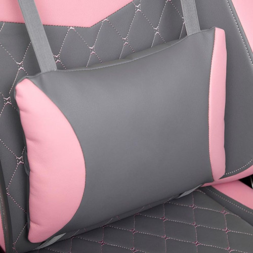 Кресло iPinky, кож/зам, серый/розовый