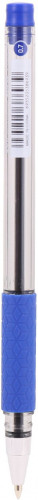 Ручка шариков. Deli Arrow EQ01630 прозрачный/синий d=0.7мм син. черн. резин. манжета