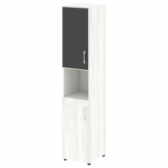 Yalta Шкаф узкий LT.SU-1.4 R (L) black Снежная патина/Стекло black 400*450*1987