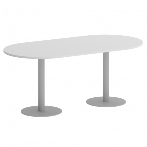 Home Office Стол овальный VR.SP-5-180.1 Белый/Серый металл 1800*900*750
