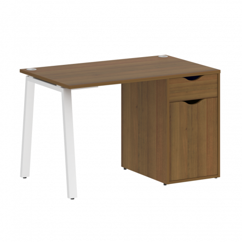 Home Office Стол письменный VR.SP-3-118.1.A Орех/Белый металл 1180*720*750