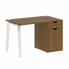 Home Office Стол письменный VR.SP-3-118.1.A Орех/Белый металл 1180*720*750