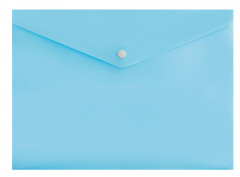 Конверт на кнопке Бюрократ Pastel -PKPAST/BLUE A4 пластик 0.18мм голубой