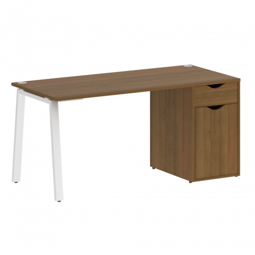 Home Office Стол письменный VR.SP-3-158.1.A Орех/Белый металл 1580*720*750
