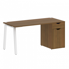 Home Office Стол письменный VR.SP-3-158.1.A Орех/Белый металл 1580*720*750