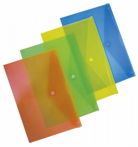 Конверт на кнопке Бюрократ -PK803ARED A4 пластик 0.18мм красный